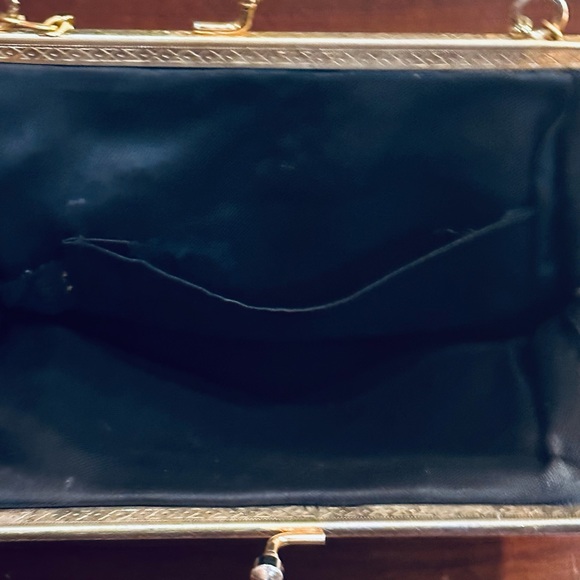 🌟HP🌟VTG 1950s Black & Floral Petit Point Handbag Hong Kong - Picture 4 of 9